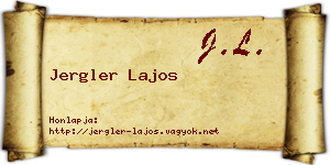 Jergler Lajos névjegykártya